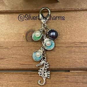 Seahorse & Clams Purse Charm / Zipper Pull / Planner Charm